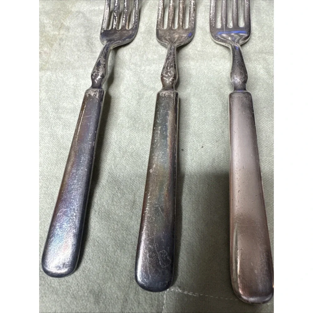 Rogers & Hamilton 12 Solid Handle Set Of 3 Dinner Forks 7 1/4
